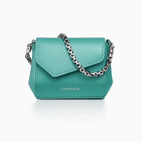NEW Tiffany Teal Green Blue T Nano Micro Leather Mini Bag